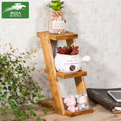 Trojan desktop small flower stand multi-layer balcony flower stand non-solid wood succulent living room flower stand