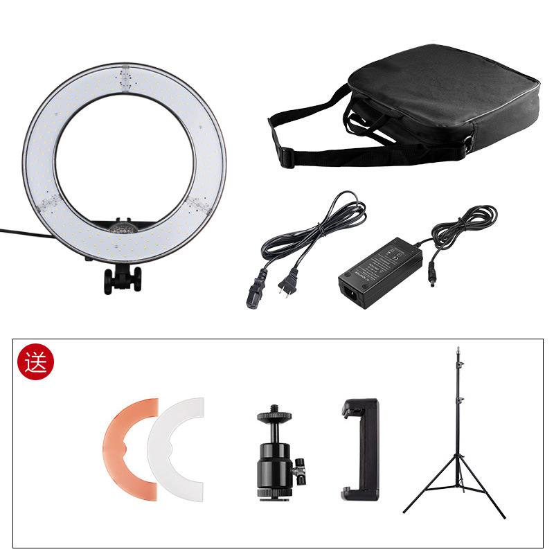 RL-18寸LED专业环形摄影补光灯美妆便携式电池款 不送电池送灯架