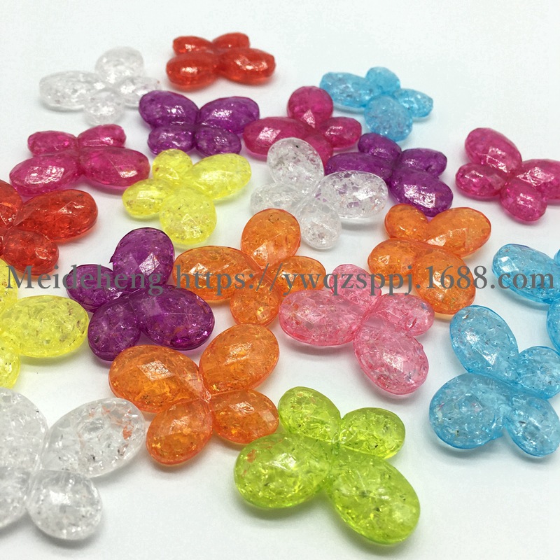 Alibaba hot-selling cracked acrylic straight hole beads diy handcrafted beaded necklace accessories Butterfly style material factory wholesale detail image 6