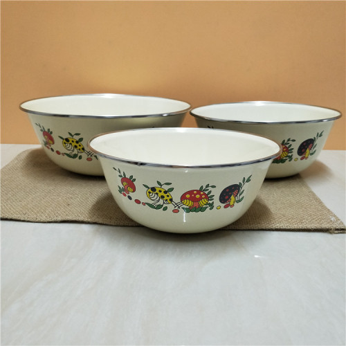 Old-fashioned enamel mixing bowl enamel salad bowl enamel bowl instant noodle bowl Ajiao bowl soup enamel bowl enamel rimmed bowl
