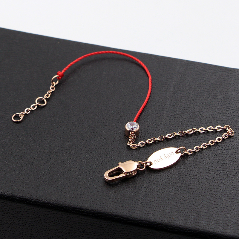 5g Weight Artificial Diamond Inlay Material Bracelets Classification 1 Piece Quantity Daily Occasion rope, Titanium Steel Material Geometric Pattern Women's Gender Plating, Inlay Design Simple Style Style Simple Style Geometric Rope Titanium Steel Plating Inlay Artificial Diamond Women's Bracelets 8