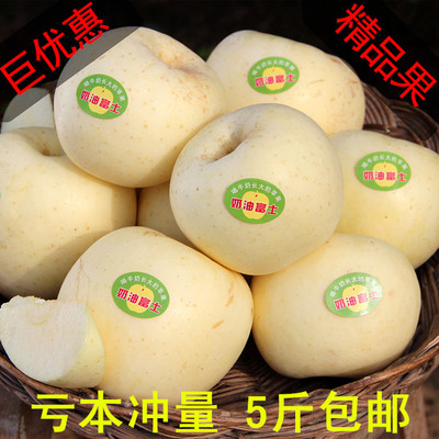 山東煙台黃富士蘋果金蘋果奶油富士蘋果脆甜多汁香味濃5斤包郵