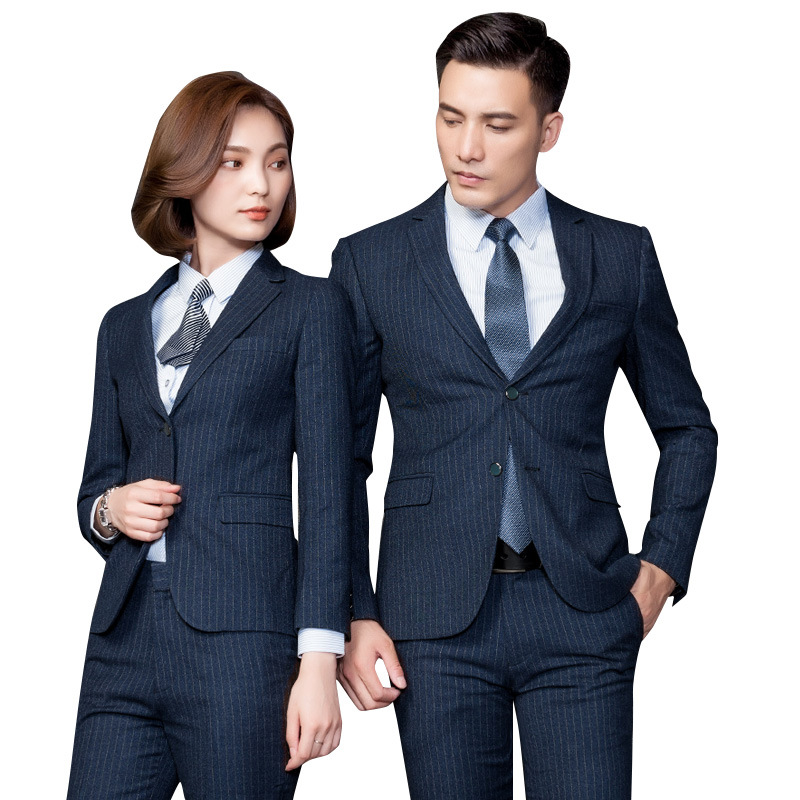 stripe Suit men and women Same item Suit fashion coverall Business Formal suit Manager Business Suits