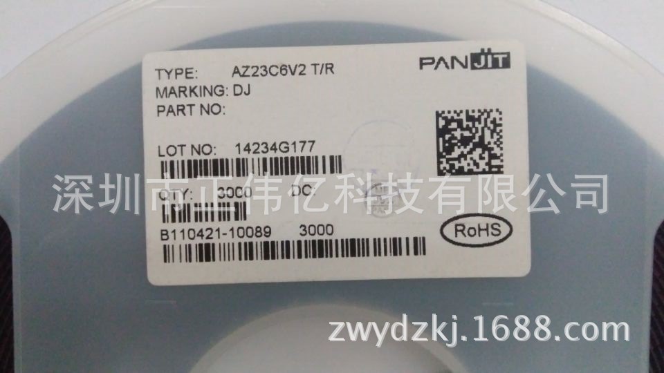 原装现货 AZ23C6V8W-7-F [JGH] DIODE ZENER 300mA 6.8V SOT323