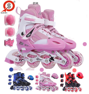 Manufactor Adjustable Male and Female 8 Full Flash children Roller skates the skating shoes the skating shoes wholesale