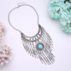 Retro ethnic necklace with tassels, jewelry, European style, ethnic style, with gem, wholesale, factory direct supply