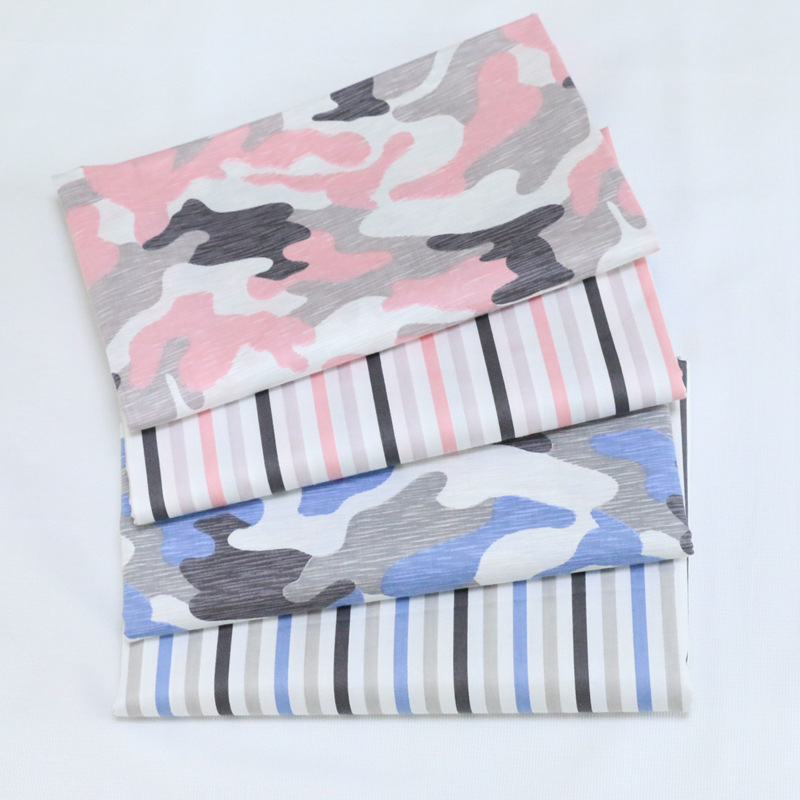 几何条纹迷彩印花布料 全棉床单被套四件套服装罩衣纯棉面料批发