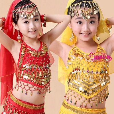 new pattern children Belly Dance clothing Practice a juvenile Indian dance costume Child Pepper Bellyband jacket
