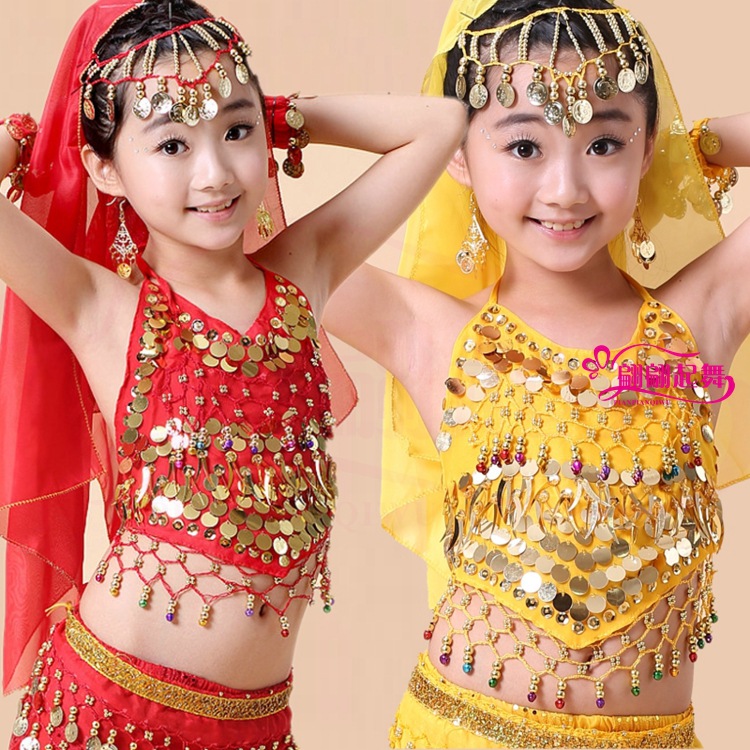 new pattern children Belly Dance clothing Practice a juvenile Indian dance costume Child Pepper Bellyband jacket