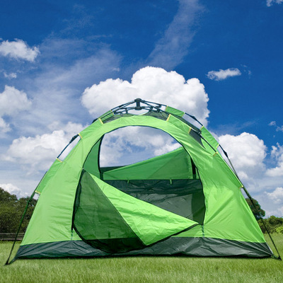 雙人戶外旅行帳篷 夏季防蚊防雨防曬沙灘自動速開帳篷四角棚子
