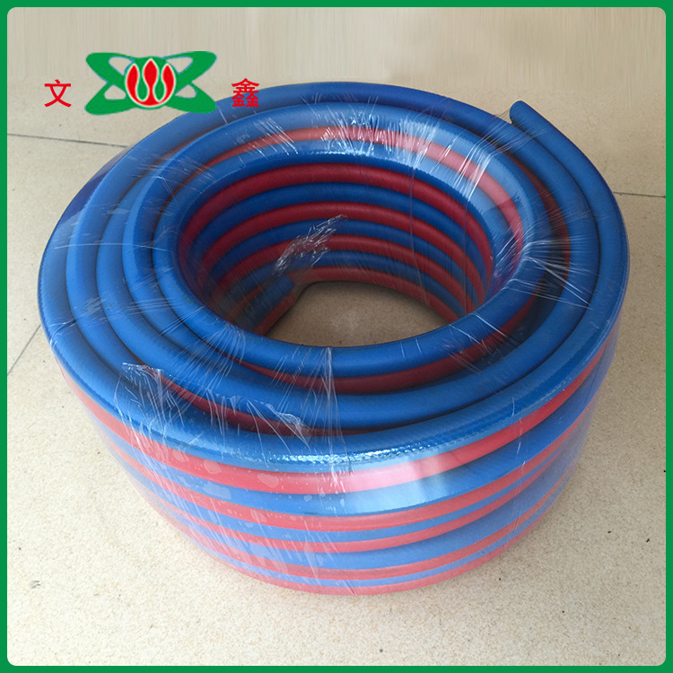 厂家直供批发 pvc橡胶复合高强度双联管 红蓝双联亚光管 焊接气管