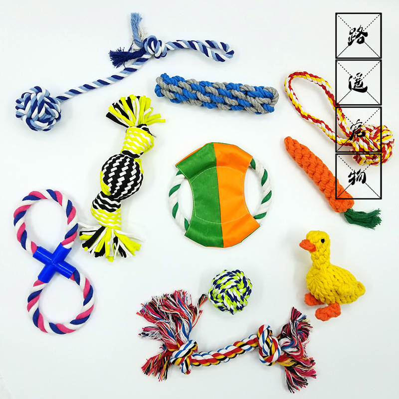 Amazon Amazon Pet Toys combination suit Cotton rope Dogs Toys suit 10 Set of parts Knot Vocalization
