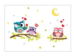 新款貓頭鷹站樹枝臥室客廳可移除裝飾牆貼DLX0519