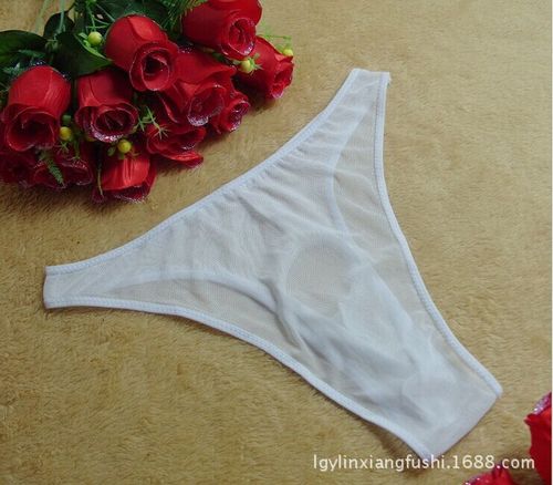 Men's sexy underwear Taobao gauze exposed JJ sexy underwear stretch mesh transparent see-through thong