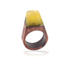 Wooden ring, ethnic fashionable resin, ethnic style, city style
