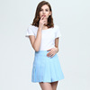 2018 Spring and summer new pattern Europe and America Paige Versatile College wind white aa Pleated skirt skirt Tennis skirt Short skirt