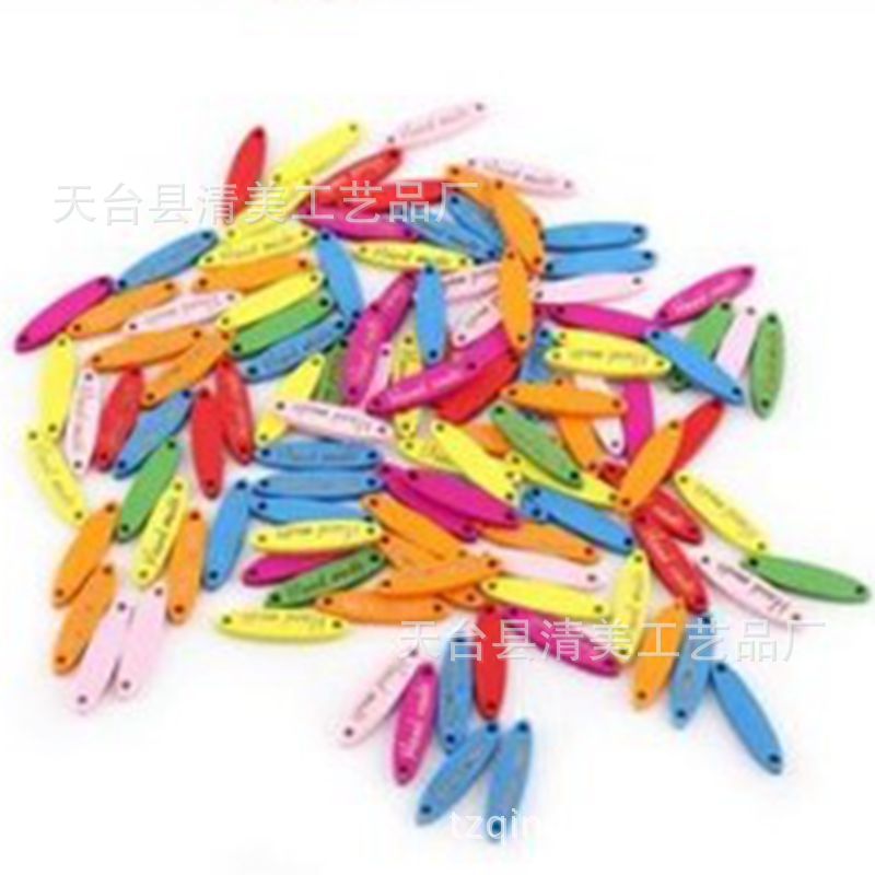 Color de madera señaló signo botón decorativo natural marcado láser señaló madera 100 unidades un paquete