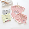 Summer children's sports suit, set, trousers, with short sleeve