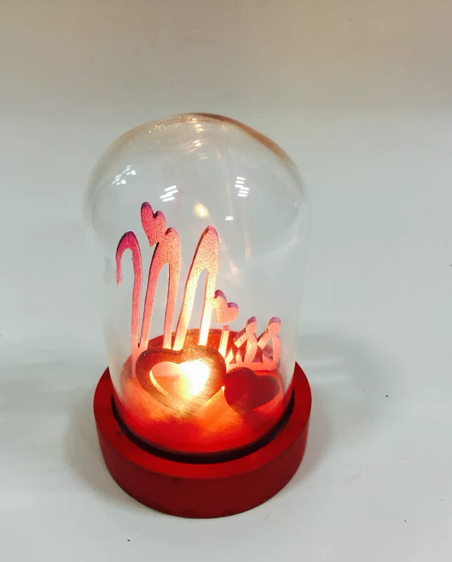 LED стеклянная абажур, ночник рождественский свет, украшение ногтей, настольная лампа