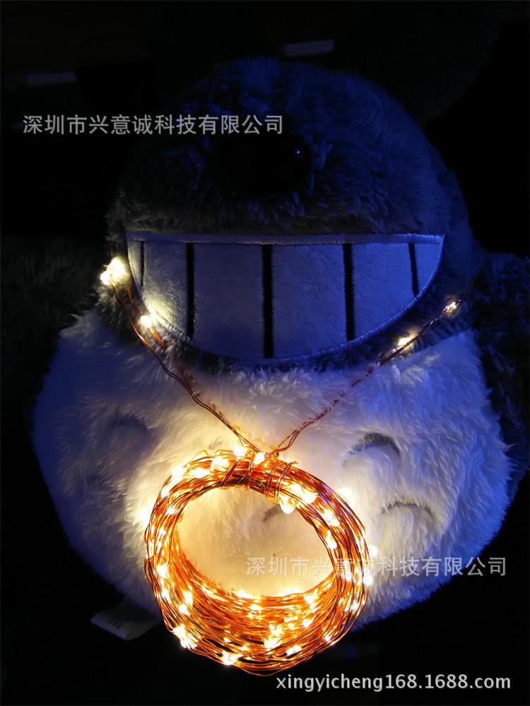 Christmas new year decorate Flicker lighting LED string lights transparent Battery Box Line Light Always Warm White 5 meters