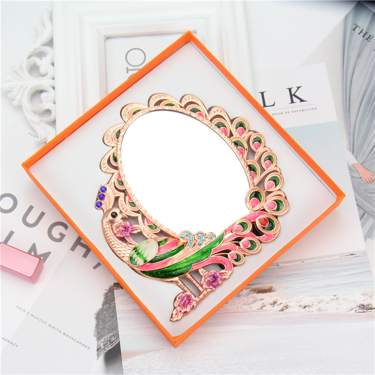 table handheld retro copper mirror