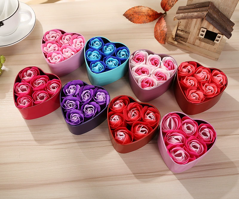 Soap, creative wedding flowers, tin box contains rose, creative gift, custom-made