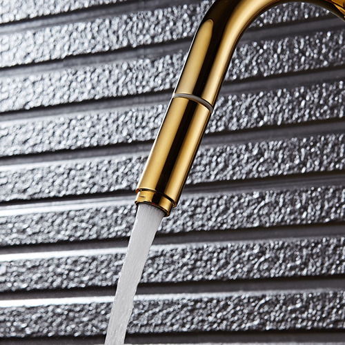 Haimins Gold Pull-out Kitchen Faucet Swivel Kitchen Faucet Bathroom Sink Cold and Hot Tap 8055B