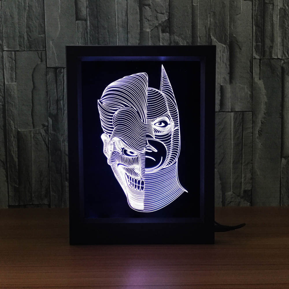 3d相框灯 创意相框灯 led相框灯惩罚面具骷髅头