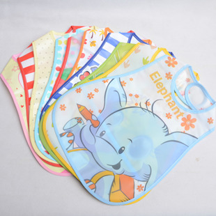 New Baby Double-layer Fabric EVA Rice Pocket Wash-free Waterproof Dirty-proof Children's Slippery Bib