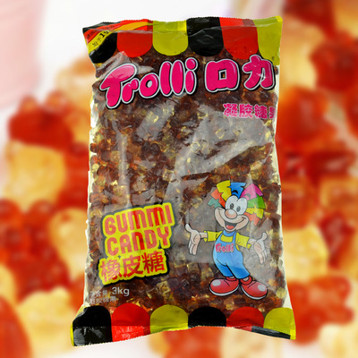 wholesale Force mouth fruit Gummy trolli Soft sweets Force mouth Coke Bear Gummy 3kg Wholesale fudge