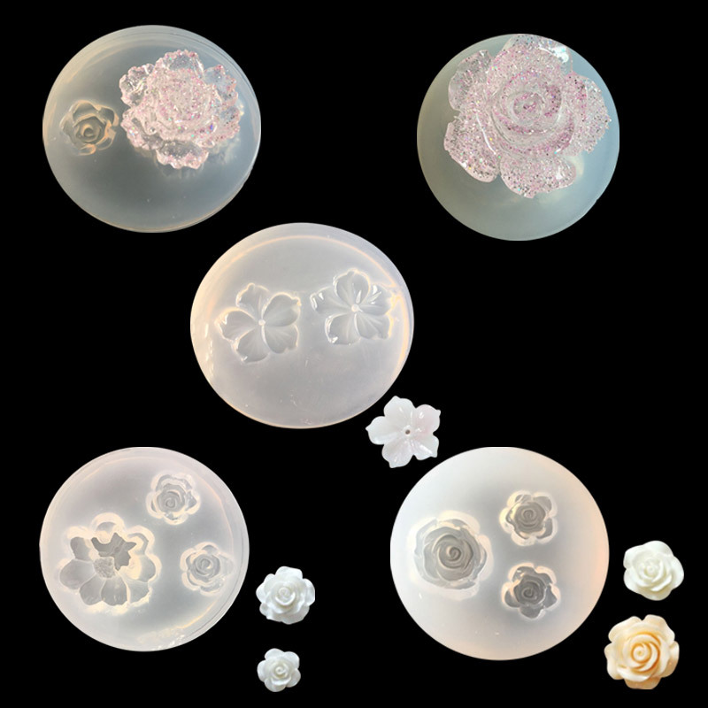 镜面DIY水晶滴胶模具UV胶花朵浪漫玫瑰花雏菊花手工吊坠发簪装饰-阿里巴巴