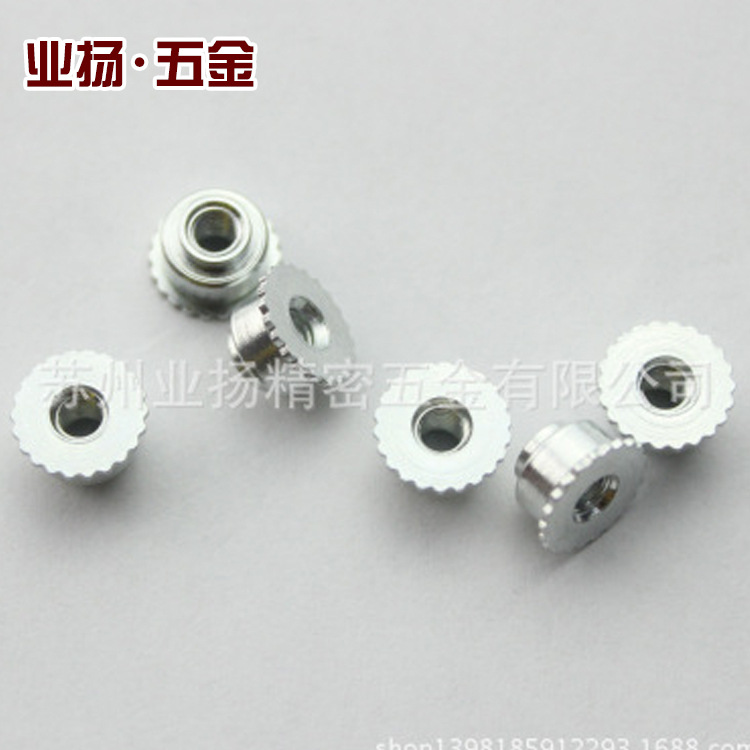 【业扬五金】厂家直销铁螺母M3*0.5压铆螺母外径8*4.7*M3镀锌滚花