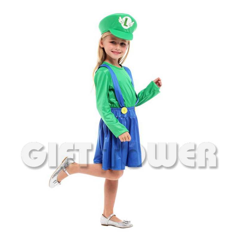 超级玛丽马里奥套装小女水管工舞台表演服装 儿童超人动物猪e道服G-0258 舞台服、表演服详情图10