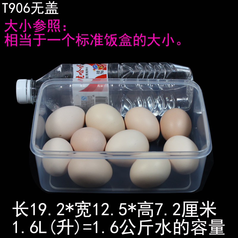 T906无盖保鲜盒塑料盒大小参照鸡蛋