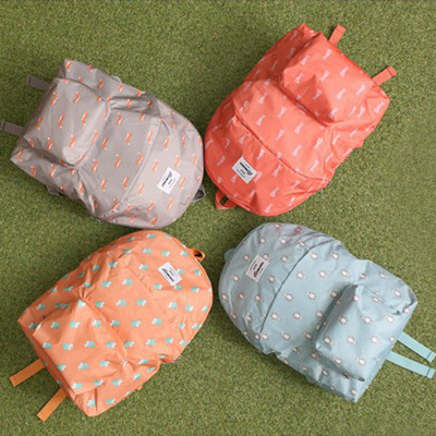 新品卡通动物防水收纳包多功能折叠旅行双肩包背包 书包|ms