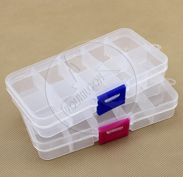 10格可拆透明塑料元件盒 首饰盒 整理盒 收纳盒 睫毛盒钻盒饰品盒