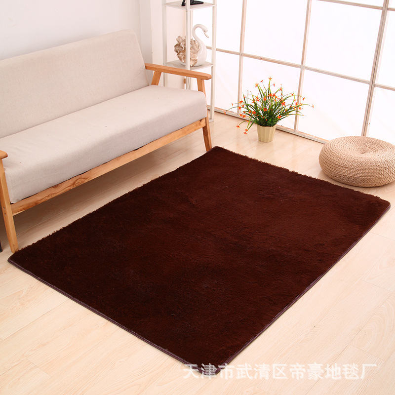 Alfombra de Pelo Largo de Seda Sintética para Sala de Estar, Dormitorio, Junto a la Cama, Resistente a las Manchas y Fácil de Cuidar, Alfombra de Dormitorio