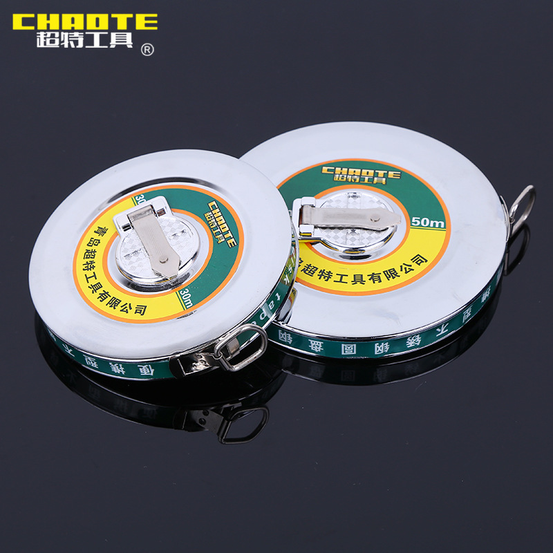 超特便携式圆盘钢卷尺 建筑测量专用尺 手摇圆盘钢卷尺