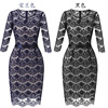 autumn new European and American evening dress women dress lace