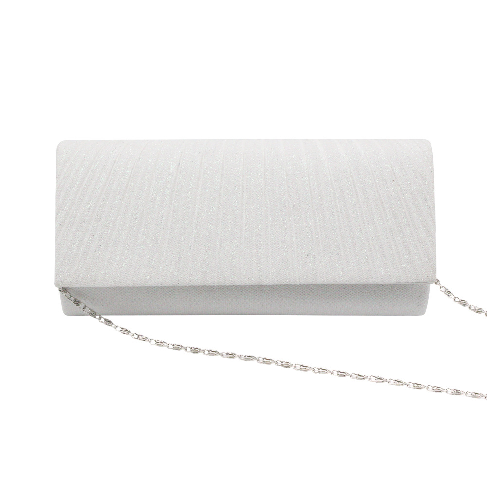 White Black Gold flash fabric Solid Color Square Clutch Evening Bagpicture2