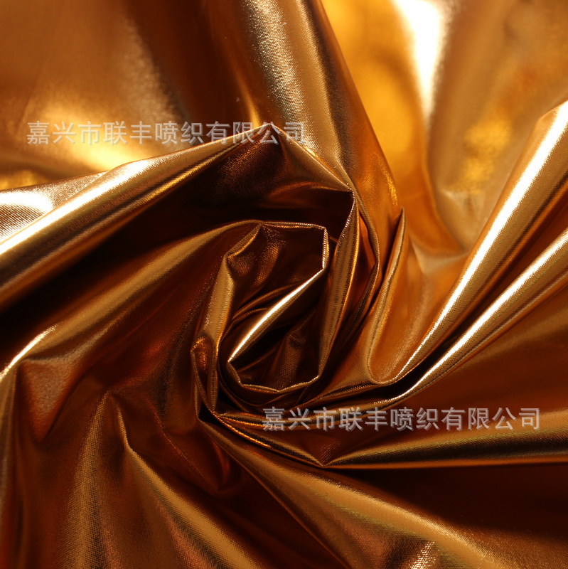 浙江嘉兴厂家直销240T春亚纺烫金 优质童装夹克舞台亮片服装