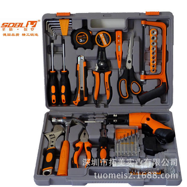 圣德保罗&五金工具箱 82件家用工具组合套装sd-013