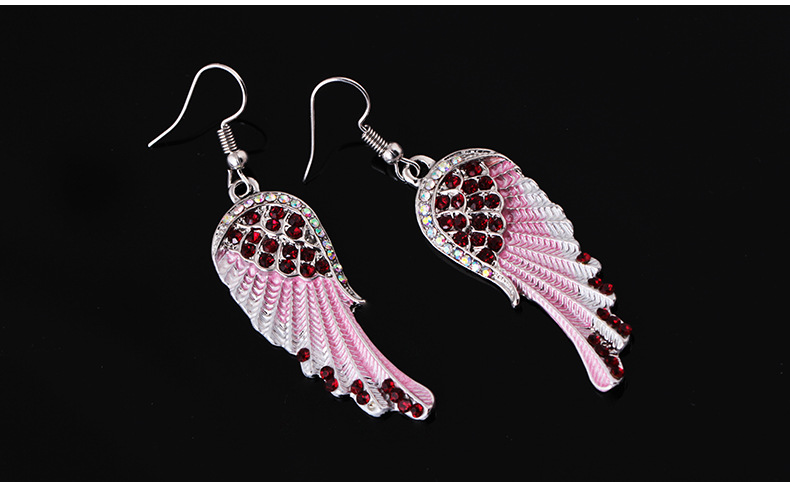 Mode Ailes Alliage Incruster Strass Femmes Boucles D'oreilles 1 Paire display picture 2