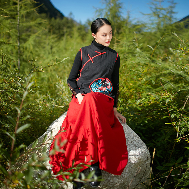 Gilet femme GUISHANG en Coton et lin - Ref 3316378 Image 5