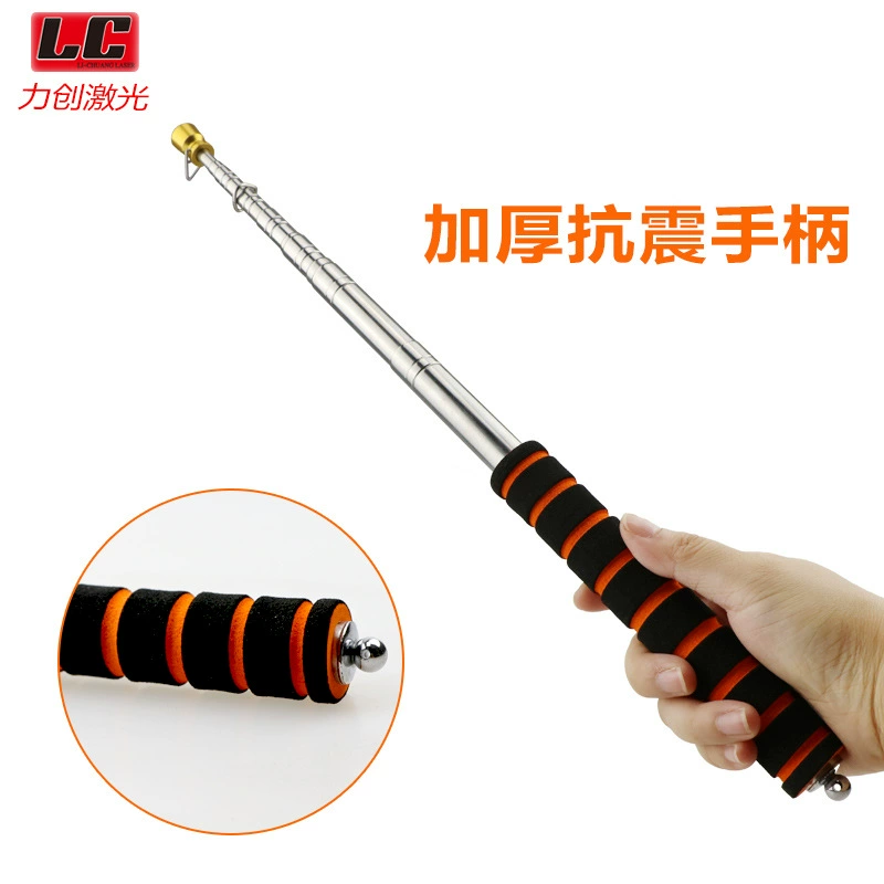 Stainless steel telescopic flagpole teaching flag command stick telescopic sponge handle 2 meters 2.5 meters golden head guide flagpole
