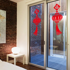 SK6033牆貼新年春節福字紅燈籠客廳店鋪櫥窗裝飾畫