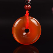 天然冰种玉髓红玛瑙玉石平安扣玉器挂件玉扣吊坠热销厂家批发