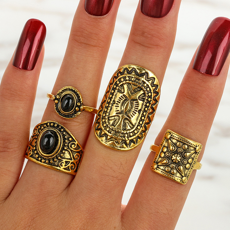 folk-custom alloy plating Jewelry Sets (Ancient gold)NHGY0660-Ancient gold