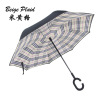 Reverse straight rod umbrella C -type car umbrella reverse umbrella ads umbrella slogo windproof umbrella double -layer umbrella shading