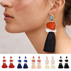 Fashionable universal metal earrings, resin, European style